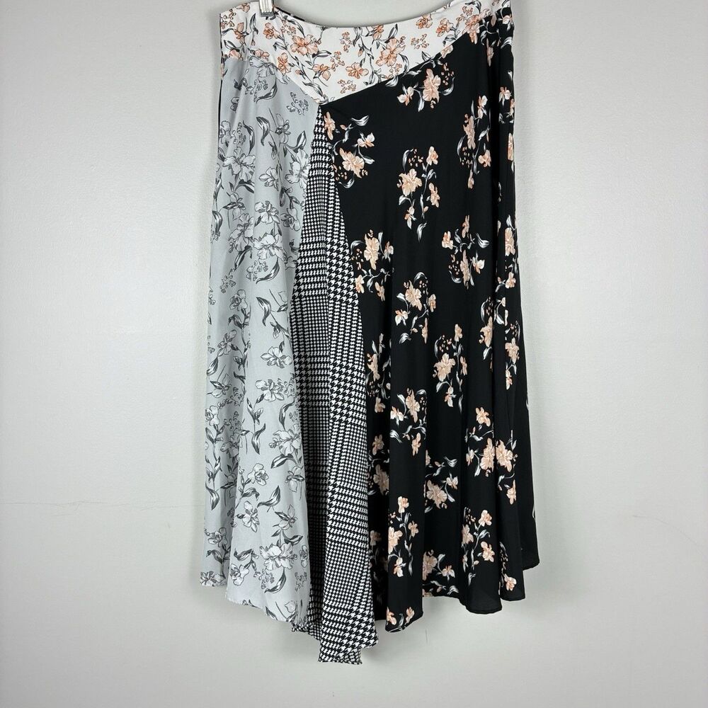 Calvin Klein Patchwork Handkerchief Skirt Sz 8 Mixed Media Print Boho Artsy Fall - Picture 8 of 8